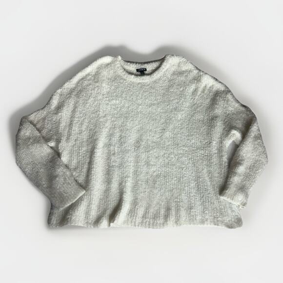 Torrid Women’s Fluffy Textured Sweater Off White Soft Cozy Fuzzy Pullover Size 1 - Picture 1 of 8